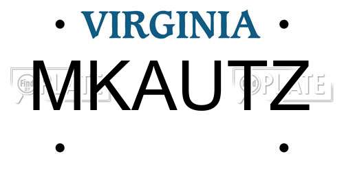 MKAUTZ Virginia License Plate