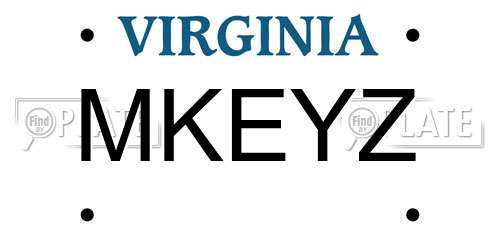 MKEYZ Virginia License Plate