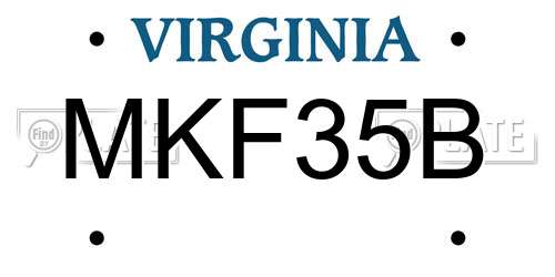 MKF35B Virginia License Plate