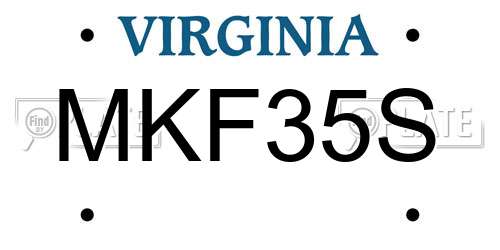MKF35S Virginia License Plate