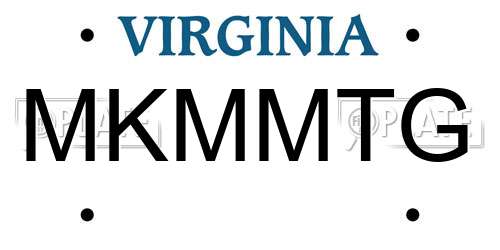 MKMMTG Virginia License Plate