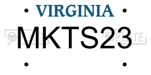 MKTS23 Virginia License Plate