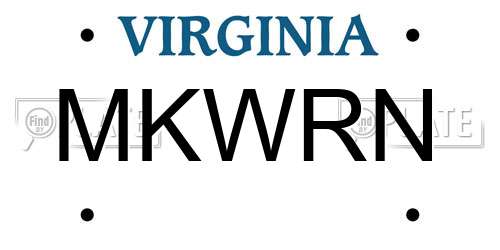 MKWRN Virginia License Plate