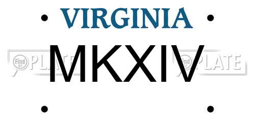MKXIV Virginia License Plate