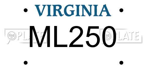 ML250 Virginia License Plate