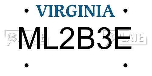 ML2B3E Virginia License Plate