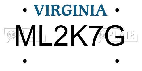 ML2K7G Virginia License Plate