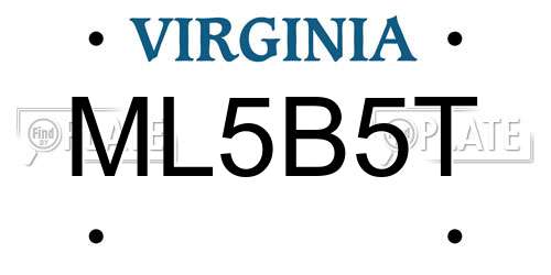 ML5B5T Virginia License Plate