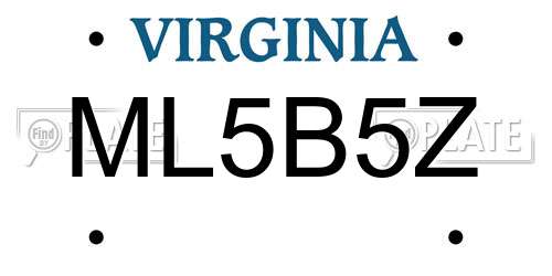 ML5B5Z Virginia License Plate
