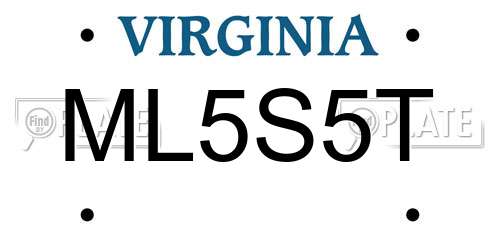 ML5S5T Virginia License Plate