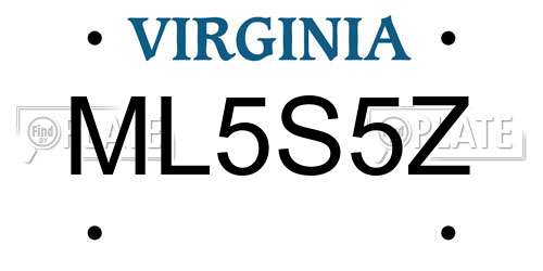 ML5S5Z Virginia License Plate