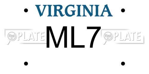 ML7 Virginia License Plate