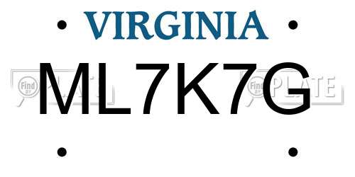 ML7K7G Virginia License Plate