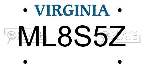 ML8S5Z Virginia License Plate