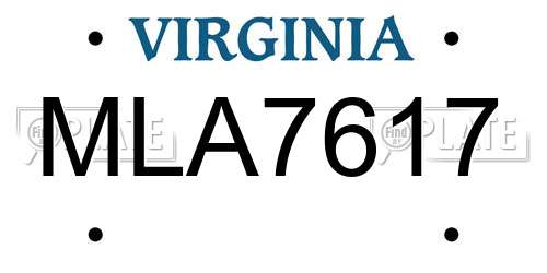 MLA7617 Virginia License Plate