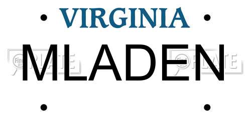 MLADEN Virginia License Plate