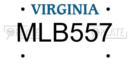 MLB557 Virginia License Plate