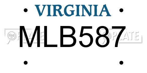 MLB587 Virginia License Plate