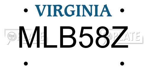 MLB58Z Virginia License Plate