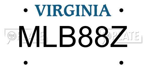 MLB88Z Virginia License Plate