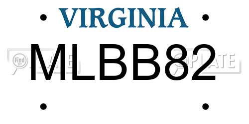 MLBB82 Virginia License Plate