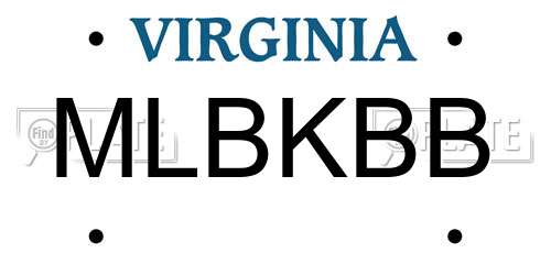 MLBKBB Virginia License Plate