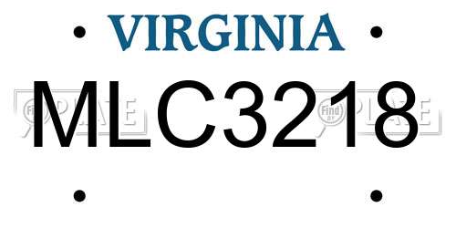 MLC3218 Virginia License Plate