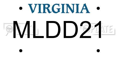 MLDD21 Virginia License Plate