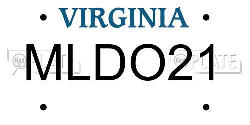 MLDO21 Virginia License Plate