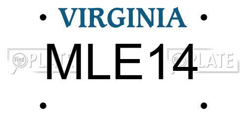 MLE14 Virginia License Plate