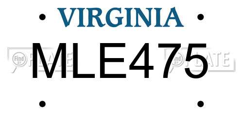 MLE475 Virginia License Plate