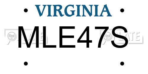 MLE47S Virginia License Plate