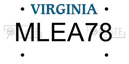 MLEA78 Virginia License Plate