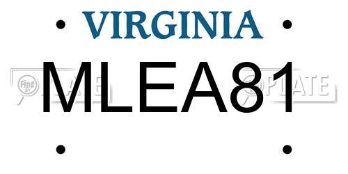 MLEA81 Virginia License Plate