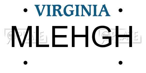 MLEHGH Virginia License Plate