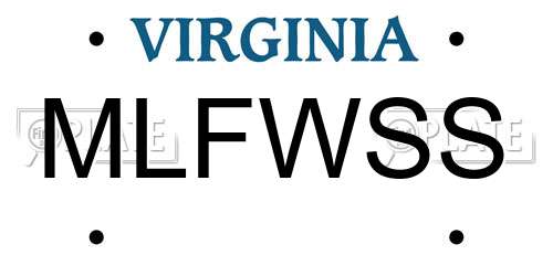 MLFWSS Virginia License Plate