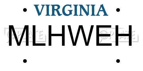 MLHWEH Virginia License Plate