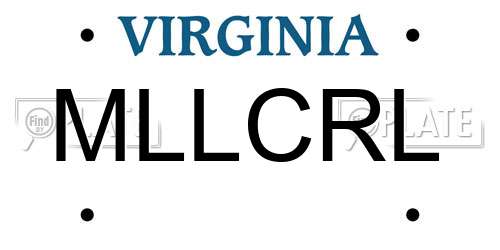 MLLCRL Virginia License Plate