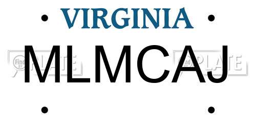 MLMCAJ Virginia License Plate