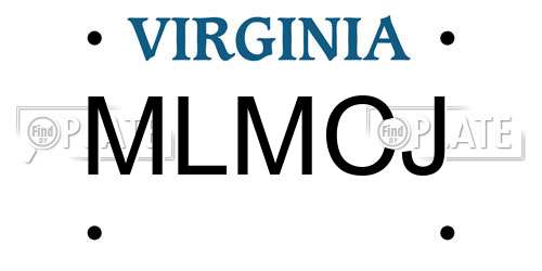 MLMCJ Virginia License Plate