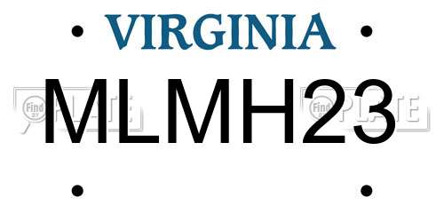 MLMH23 Virginia License Plate