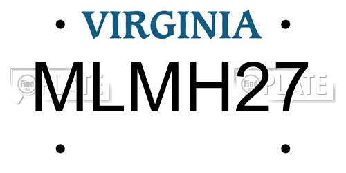 MLMH27 Virginia License Plate