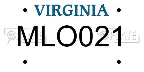 MLO021 Virginia License Plate