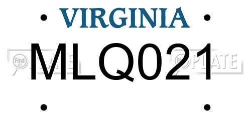 MLQ021 Virginia License Plate