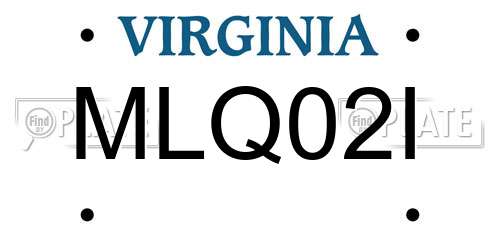 MLQ02I Virginia License Plate