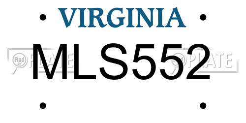 MLS552 Virginia License Plate