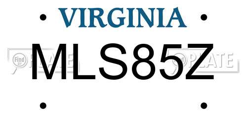 MLS85Z Virginia License Plate