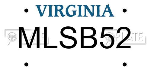 MLSB52 Virginia License Plate