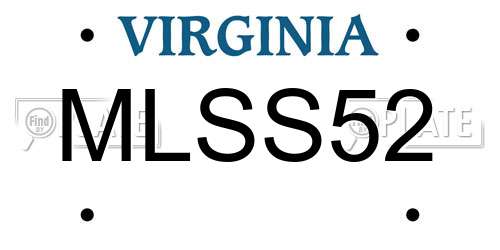 MLSS52 Virginia License Plate