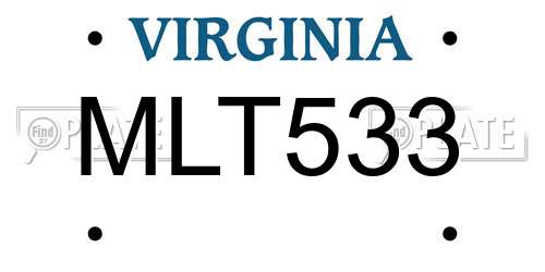 MLT533 Virginia License Plate